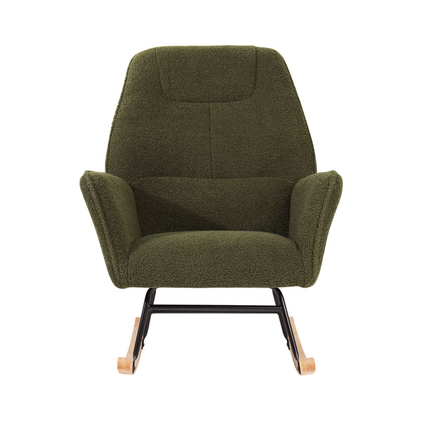 Oikiture Sherpa Rocking Armchair - Green