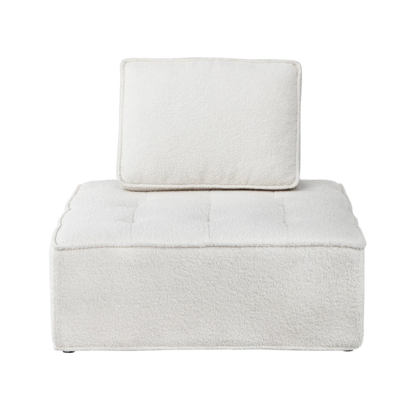 Oikiture TOFU Modular Sofa Lounge Chair Armless Sherpa White - product image 3