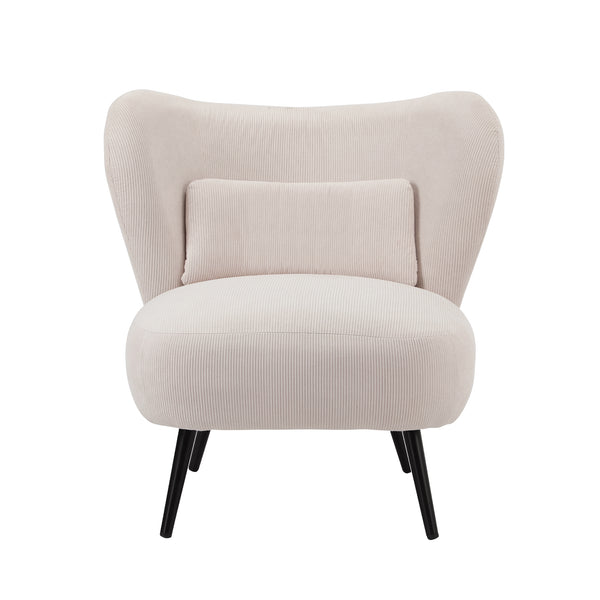 Oikiture Corduroy Velvet Armchair - Beige