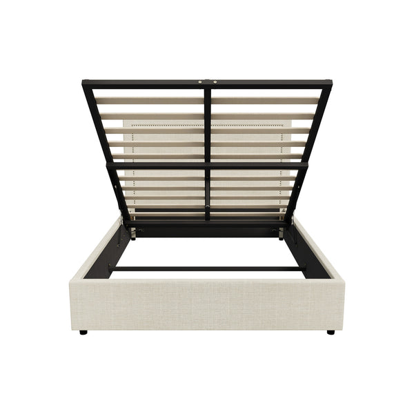 Oikiture Fabric Gas-Lift Bed Frame - Queen