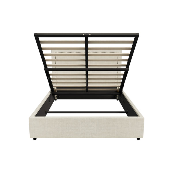 Oikiture Fabric Gas-Lift Bed Frame - Queen