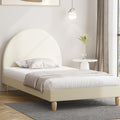 Oikiture Fabric Bed Frame - Beige