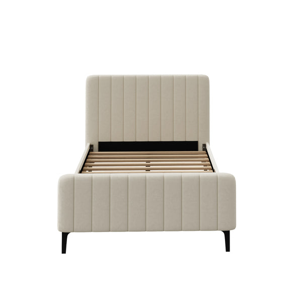 Oikiture Velvet Bed Frame - King Single