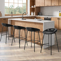 Oikiture 4PCS Bar Stools Dining Chairs with Metal Counter Stool Black