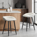 Oikiture Set of 2 Boucle Bar Stools