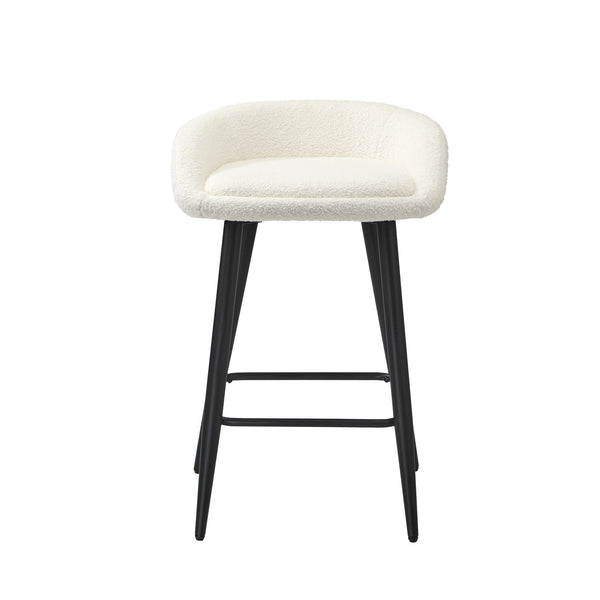 Oikiture Set of 2 Boucle Bar Stools - Default Title