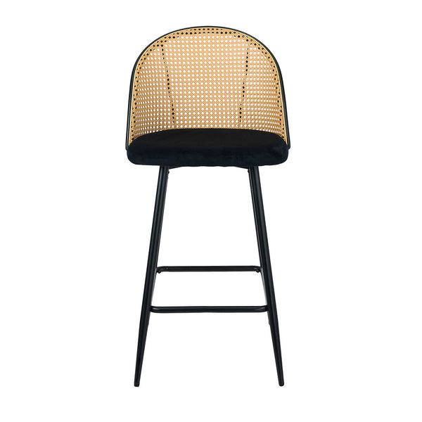 Oikiture Velvet Dining Chair - Black