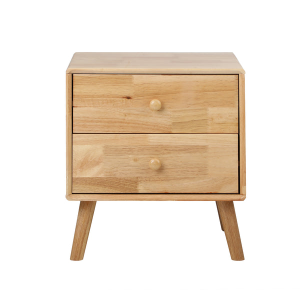 Oikiture 2-Drawer Bedside Table - Single