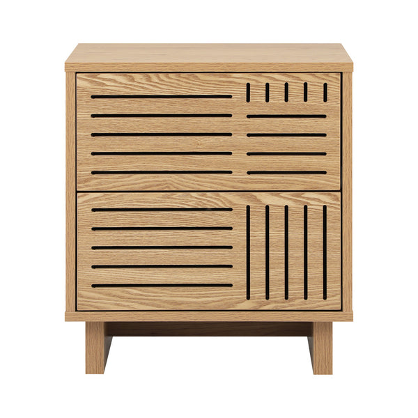 Oikiture 2-Drawer Bedside Table - Default Title
