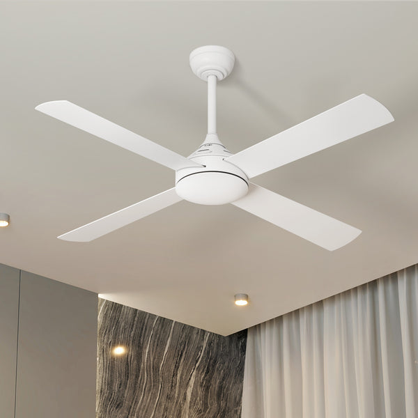 Vevare 52" Ceiling Fan 4-Blade AC Motor Remote Control Timer White