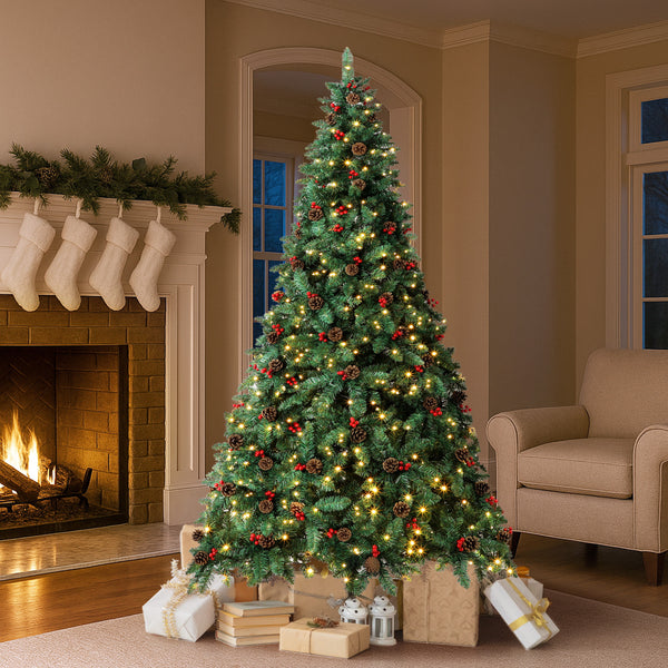 Tinseltown LED Christmas Tree Xmas Trees Decor Green with Ornaments