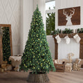 Tinseltown LED Christmas Tree with Rattan Tree Skirt Warm Light Green