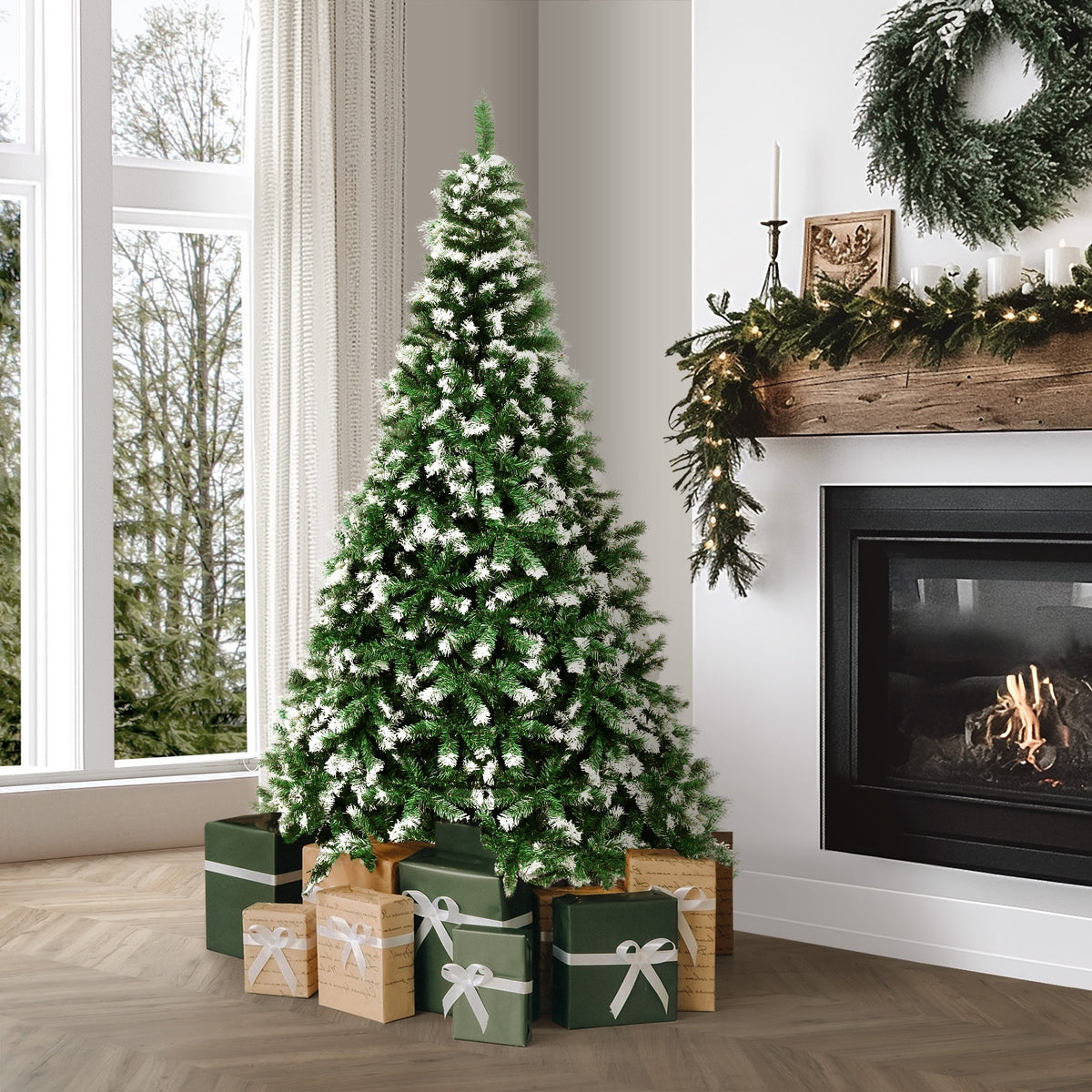 Tinseltown Christmas Tree Xmas Trees Snowy Decorations Green - 6FT