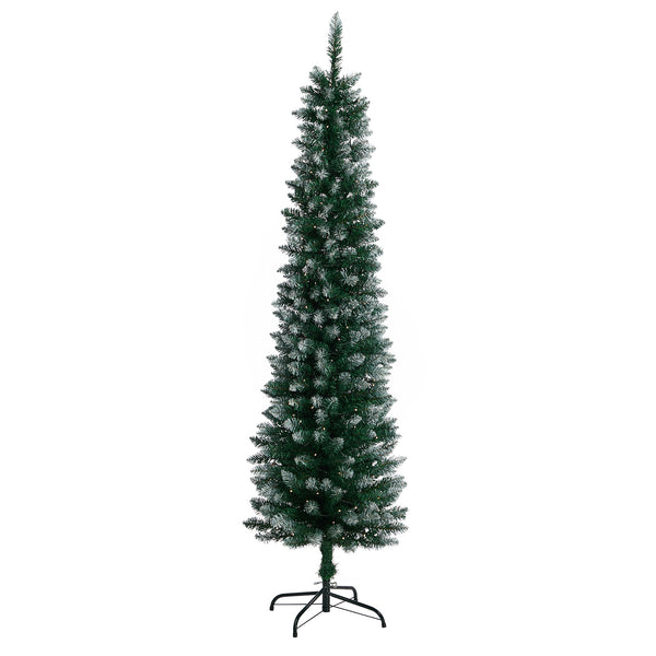 Tinseltown Slim LED Christmas Tree 6FT 1.8M Warm Lights Green White 300 Tips