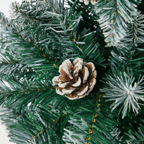 Tinseltown Slim Christmas Tree 6FT 1.8M Pine Cones Decor Green 480 Tips