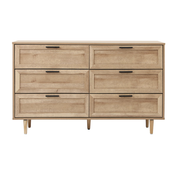 Oikiture 6-Drawer Chest of Drawers - Natural
