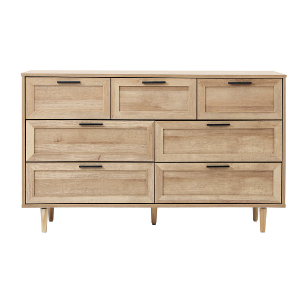Oikiture 7-Drawer Chest of Drawers - Natural