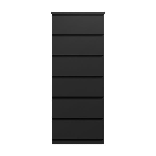 Oikiture 6-Drawer Chest of Drawers - Black