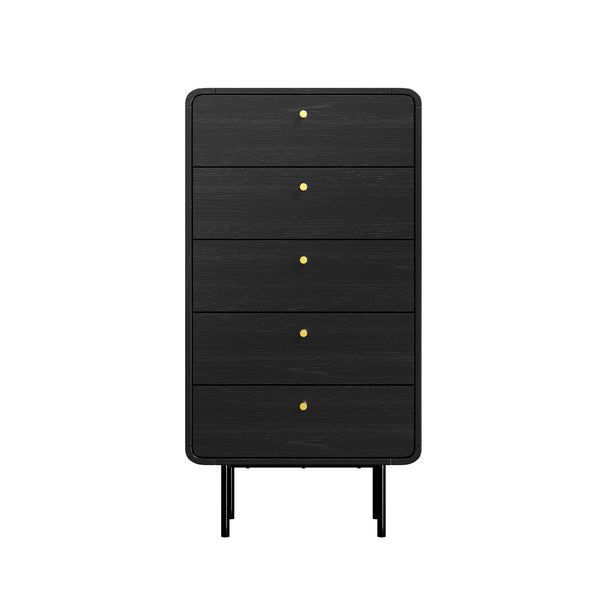 Oikiture 6-Drawer Chest of Drawers - Black