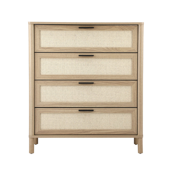 Oikiture 4-Drawer Rattan Chest of Drawers - Default Title