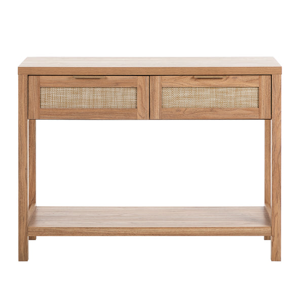 Oikiture Rattan Console Table - Natural
