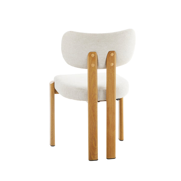 Oikiture Set of 2 Linen Chair - Beige