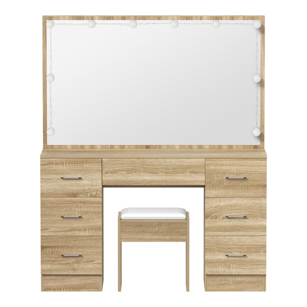 Oikiture LED Dressing Table with Mirror