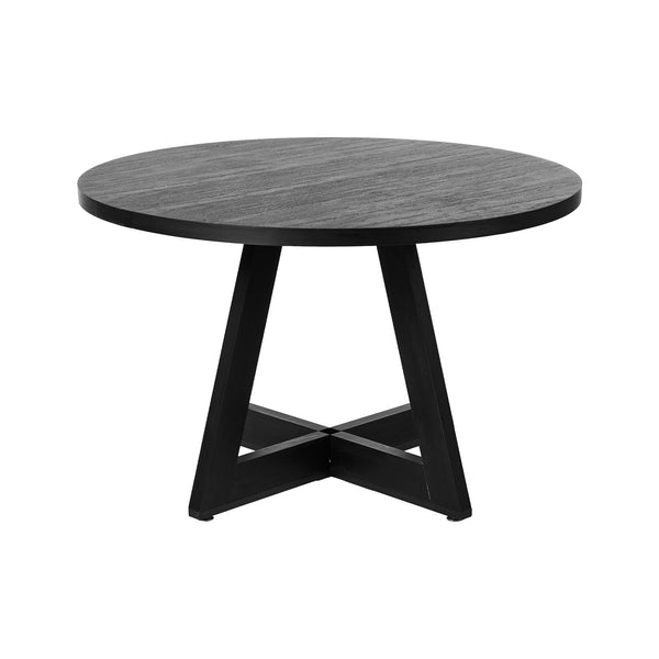 Oikiture 120cm Round Dining Table - Black