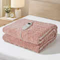 Bedra Bedding Sherpa Heated Electric Throw Rug - White - Flannel Pattern