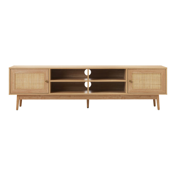 Oikiture Rattan 180cm Entertainment Unit TV - Default Title