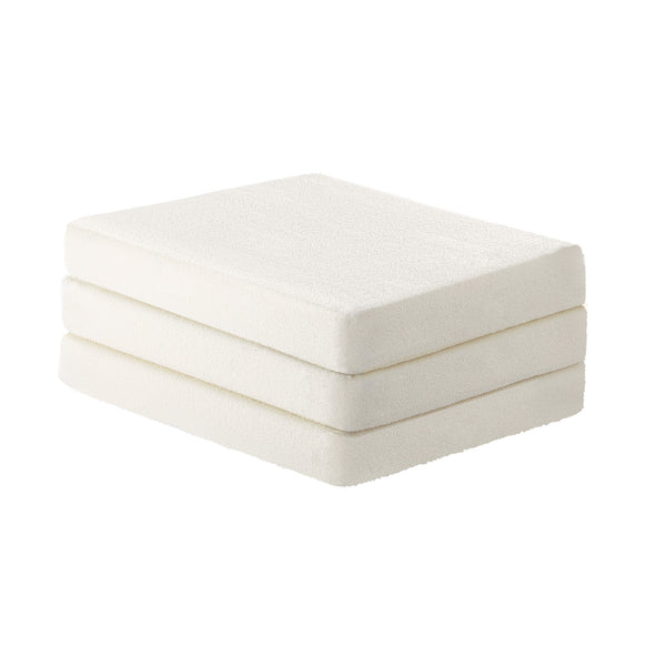 Bedra Sherpa Folding Mattress Cushion Single - White