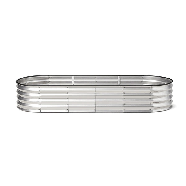 Livsip Oval Raised Garden Bed Galvanised Steel Planter 240x80x42cm Silver - product image 3
