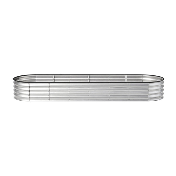Livsip Oval Raised Garden Bed Galvanised Steel Planter 320x80x42cm Silver - product image 3