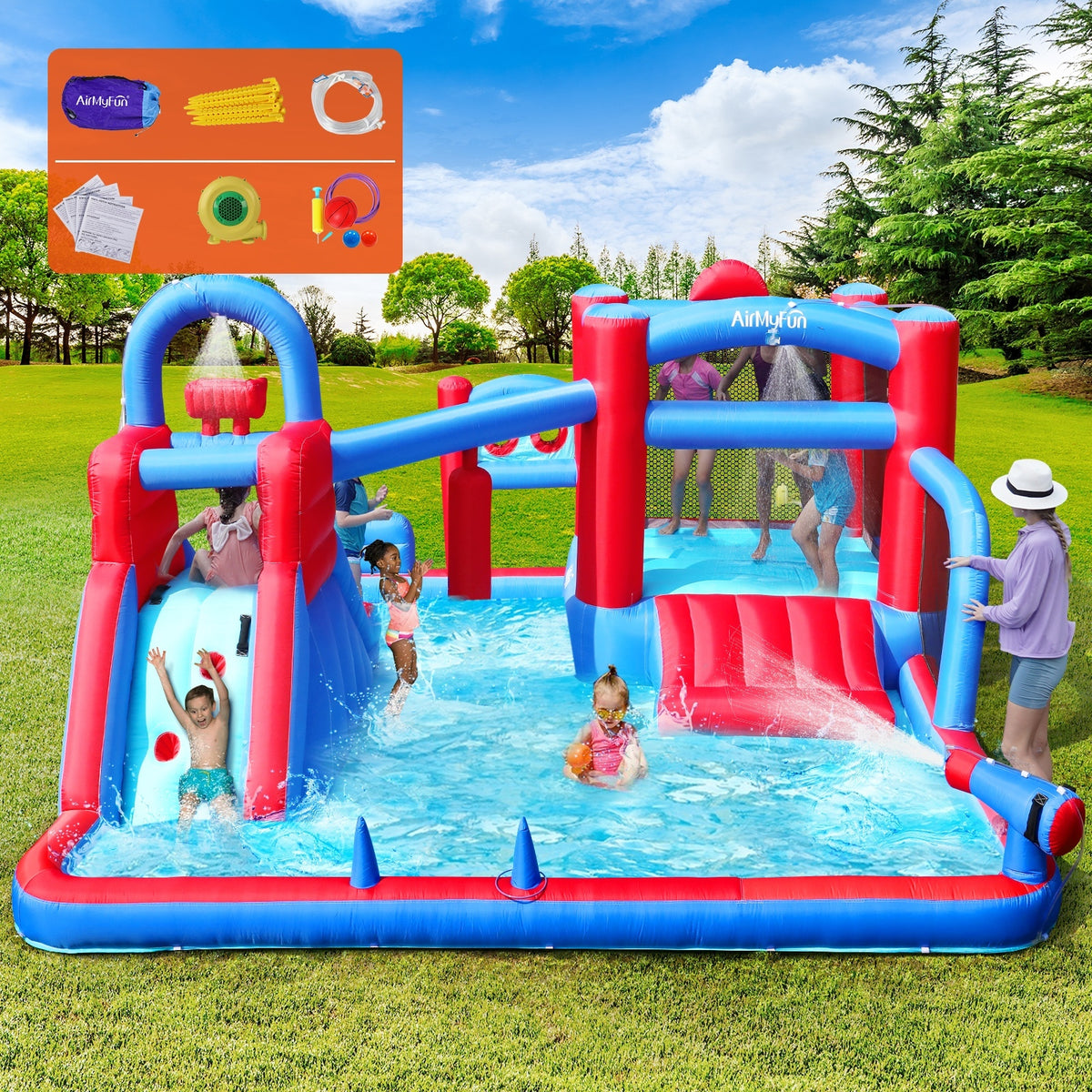 AirMyFun 11 Play Zones Inflatable Trampoline Jumping Water Slide