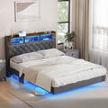 Oikiture Floating Bed Frame with LED Headboard