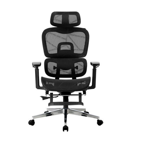 Oikiture Office Chair with Footrest - Black