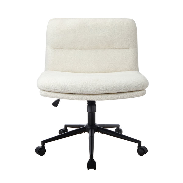 Oikiture Boucle Wheeled Office Chair - Default Title
