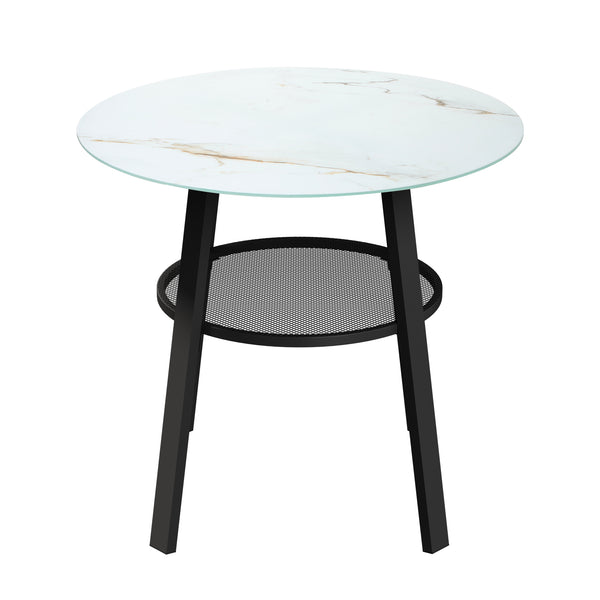 Livsip 90cm Outdoor Dining Table with Storage Shelf Patio Black - product image 3