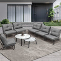 Livsip 8PCS Outdoor Sofa Lounge Set Patio Table and Chairs Grey
