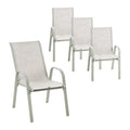 Livsip 4x Outdoor Stackable Patio Dining Chairs Bistro Set Beige