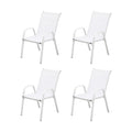 Livsip 4x Outdoor Stackable Patio Dining Chairs Bistro Set White