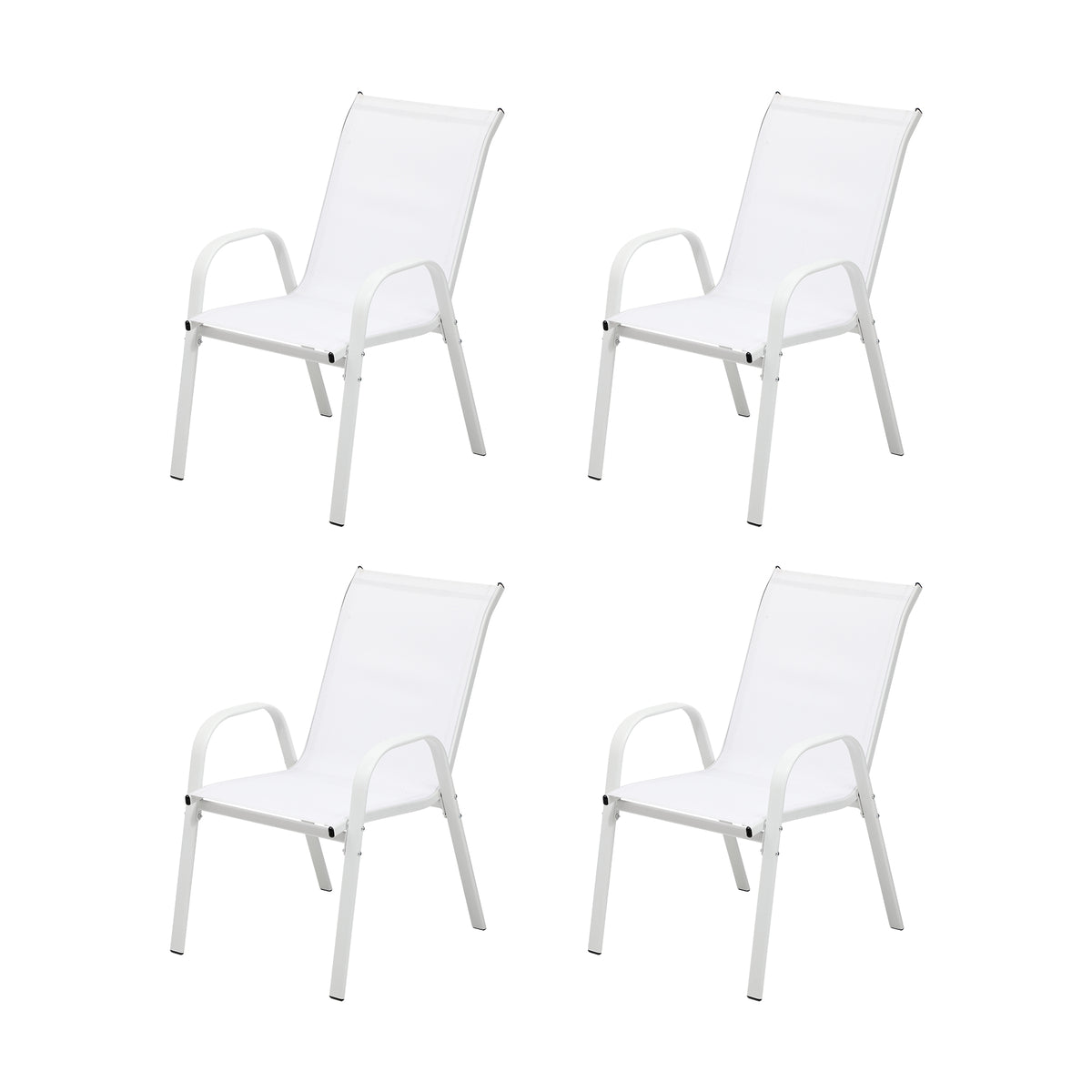 Livsip 4x Outdoor Stackable Patio Dining Chairs Bistro Set White - product image 2