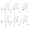 Livsip 6x Outdoor Stackable Patio Dining Chairs Bistro Set White