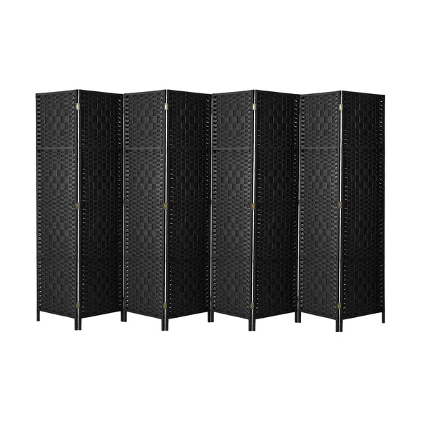Oikiture 8-Panel Foldable Room Divider - Black