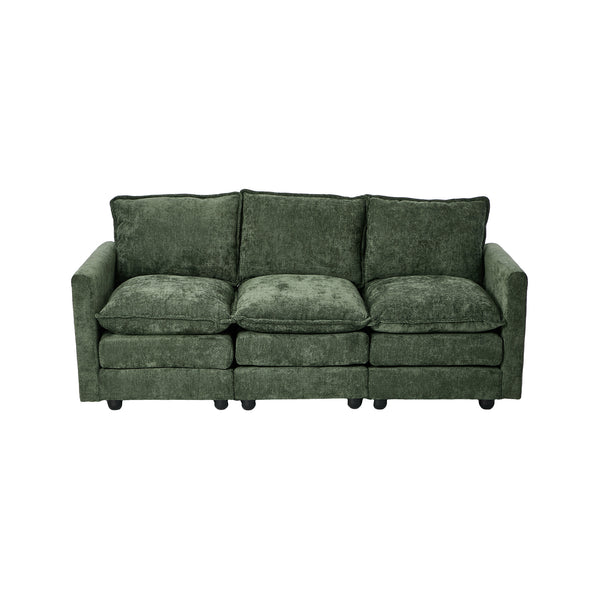 Oikiture 3 Seater Sofa Cushion Lounge Couch - Green