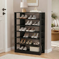 Oikiture 7-Tier Shoe Rack Storage Cabinet Organiser Black