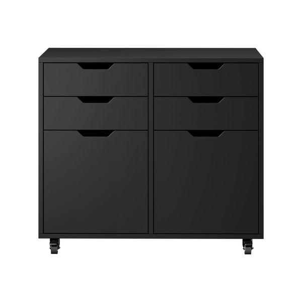 Oikiture Tall Filing Cabinet - Black