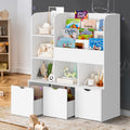 Oikiture Kids Bookcase with Storage Chest