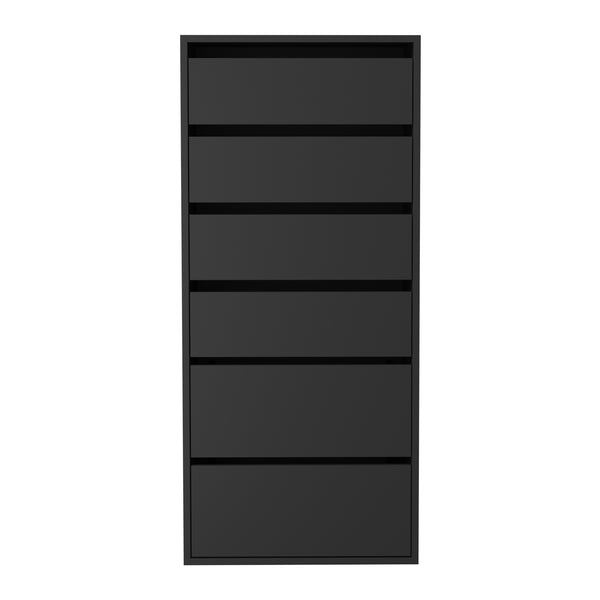 Oikiture 6 Drawer Chest of Drawers - Black