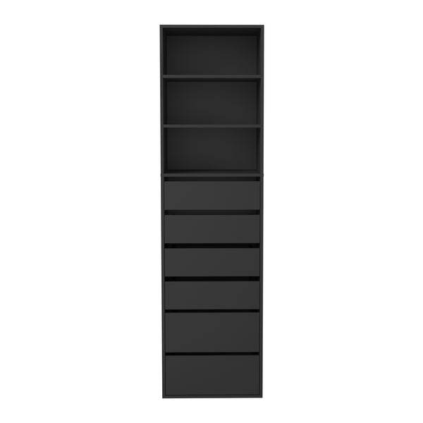 Oikiture Wardrobe Cabinet 6 Drawers and 3 Shelves - Black